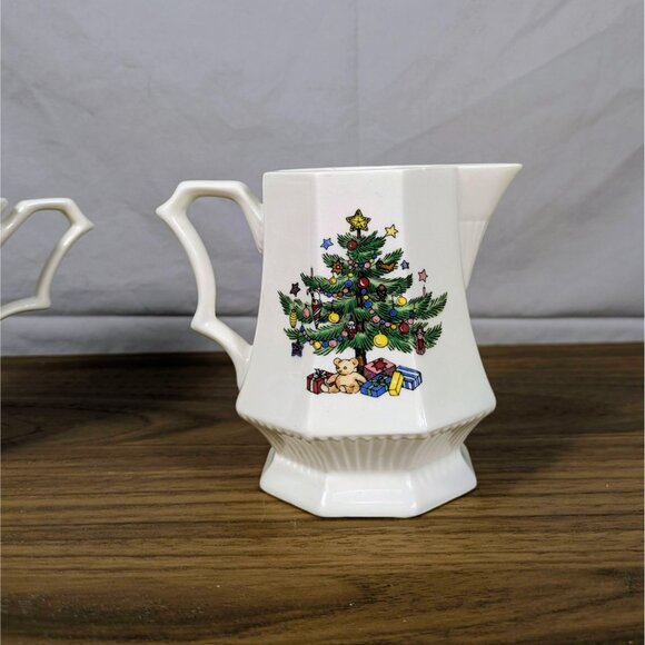 Nikko Classic Christmas Tree Sugar & Creamer Set Japan Vintage - Picture 4 of 13